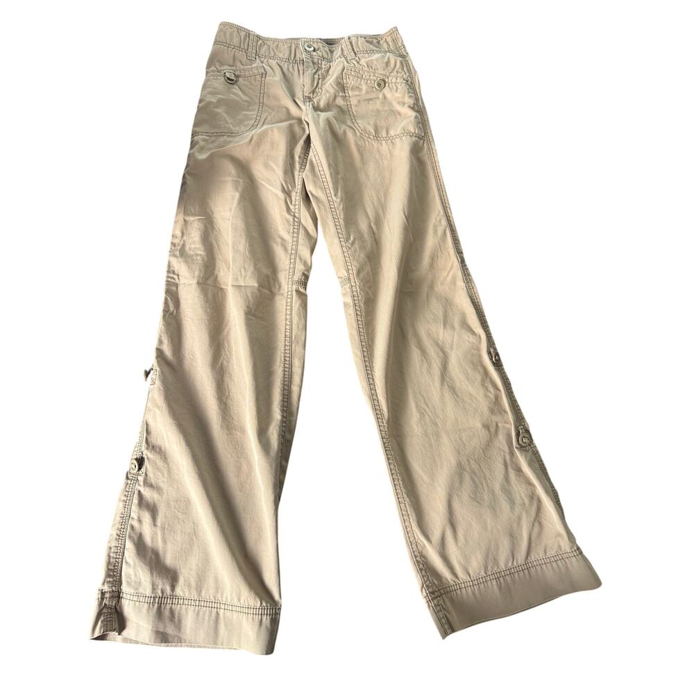 Gap vintage Y2K Low- Rise Khaki Cargo Pants Flare Size 0